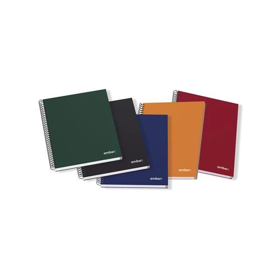 Spirálfüzet, A5, vonalas, 120 lap, keményfedeles, AMBAR "Ideas", vegyes színek