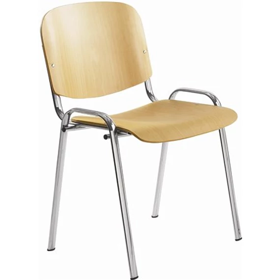 Tárgyalószék, fa ülőlappal, krómozott lábbal, "1120 LC" Tárgyalószék, fa ülőlappal, krómozott lábbal, "1120 LC"