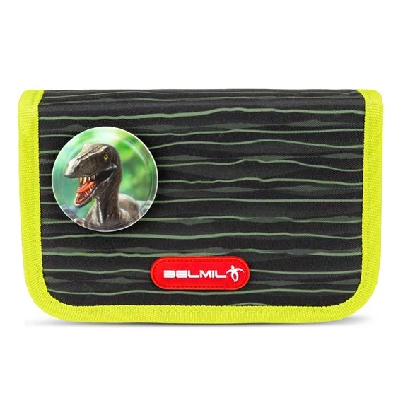 Tolltartó, klapnis, cipzáras, BELMIL "Prehistoric Times", többszínű, dinoszaurusz Tolltartó, klapnis, cipzáras, BELMIL "Prehistoric Times", többszínű, dinoszaurusz