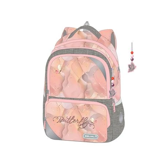 Iskolatáska, cipzáras, BELMIL "Maxi Packspecial T-Shinning Butterfly", pillangó