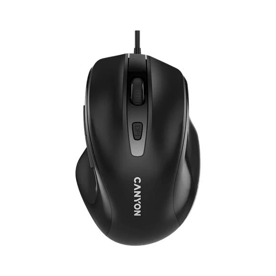 Egér, vezetékes, optikai, USB, CANYON "M-6", fekete