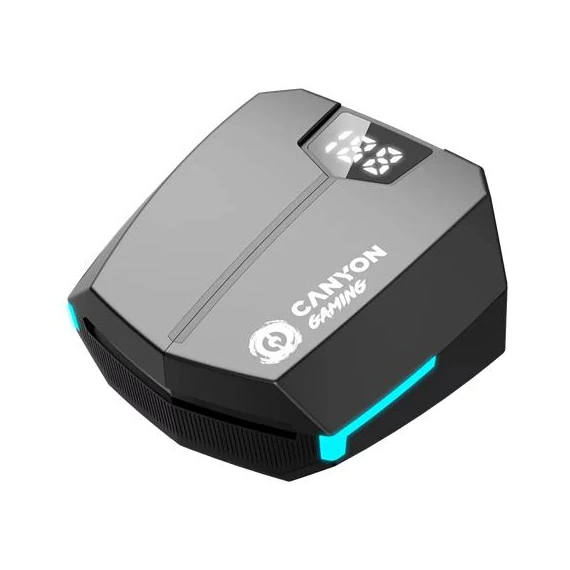 Fülhallgató, vezeték nélküli, Bluetooth 5.3, gaming, CANYON "DoubleBee GTWS-2", fekete