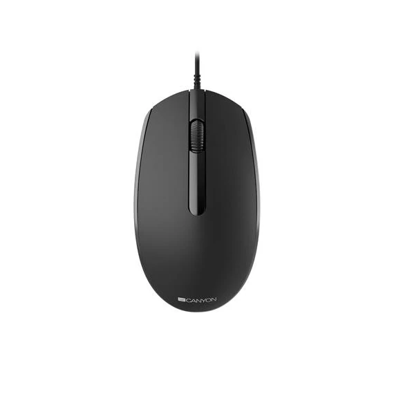 Egér, vezetékes, optikai, USB, CANYON "M-10", fekete