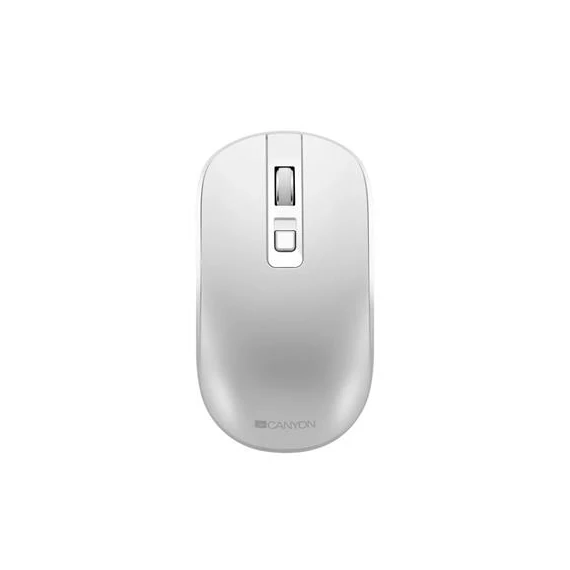 Egér, vezeték nélküli, optikai, USB, újratölthető, CANYON "MW-18", fehér
