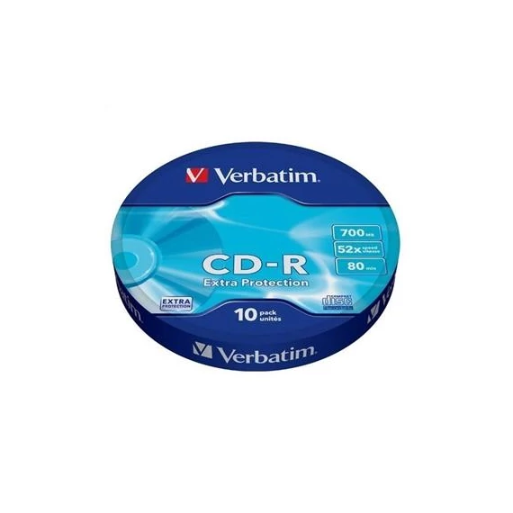 CD-R lemez, 700MB, 52x, 10 db, zsugor csomagolás, VERBATIM "DataLife"