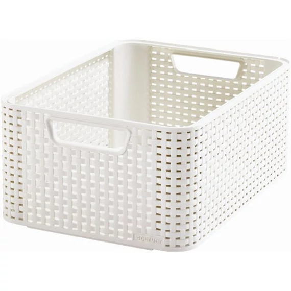 Rattan hatású kosár, 18l, törtfehér, CURVER "Style M" Rattan hatású kosár, 18l, törtfehér, CURVER "Style M"