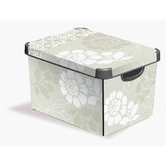 Tárolódoboz, 22 l, romantikus, CURVER "Deco L"