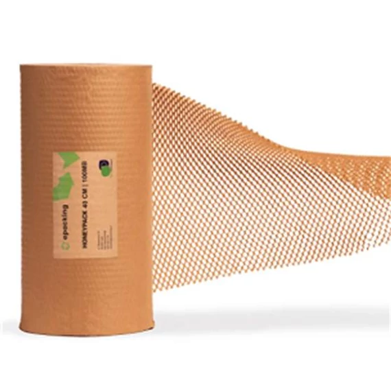 Csomagolópapír, méhsejtcellás, 250m x 400mm, 80 g, barna