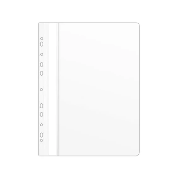 Gyorsfűző, lefűzhető, PVC, A4, DONAU, fehér, 10 db/csomag