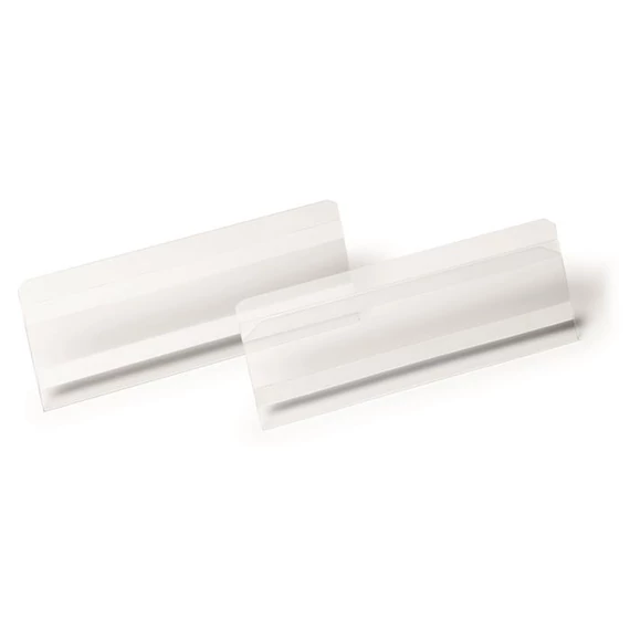 Logisztikai zseb, 210x74 mm, fekvő, DURABLE "HARD COVER", öntapadó csíkkal, átlátszó, 10 db/csomag