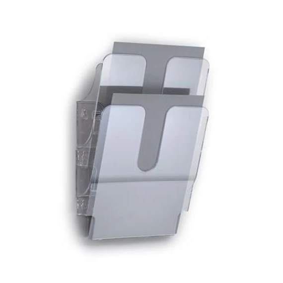 Prospektustartó, fali, álló, A4, DURABLE "FLEXIPLUS 2", áttetsző