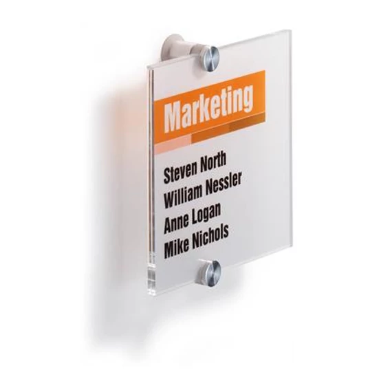 Információs tábla, 148x148 mm, DURABLE "Crystal Sign®", áttetsző