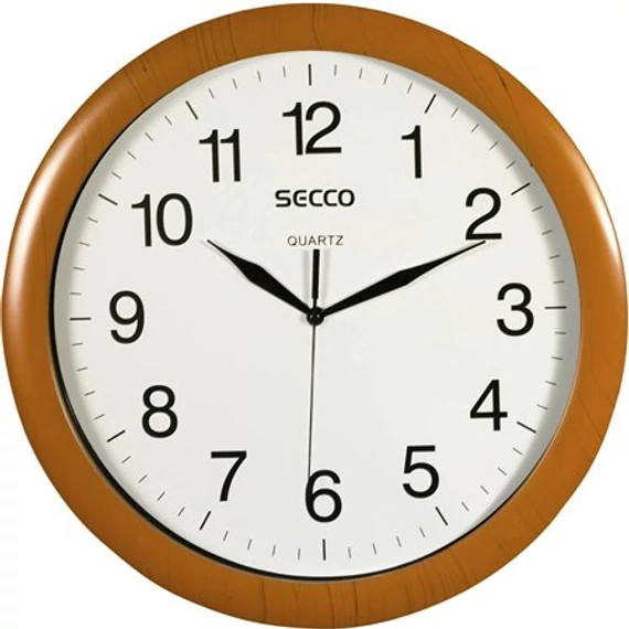 Falióra, 33 cm, SECCO "Sweep Second", fa hatású keret