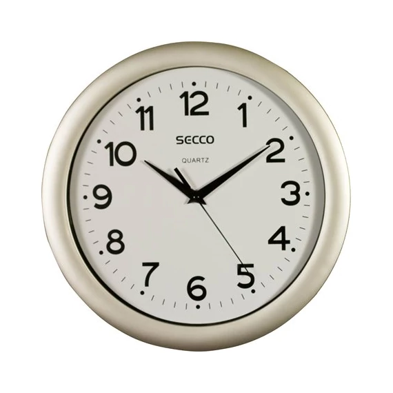 Falióra, 28,5 cm, SECCO "Sweep Second",ezüst színű keret
