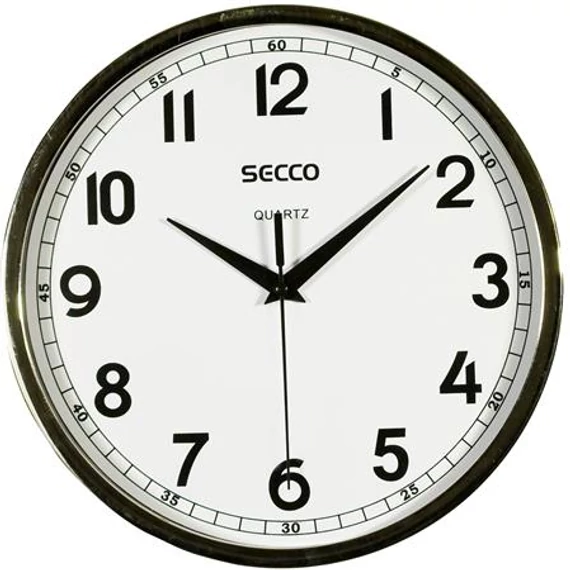 Falióra, 24,5 cm,  SECCO, króm színű keretes