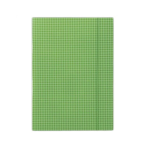 Gumis mappa, karton, A4, kockás, DONAU, zöld