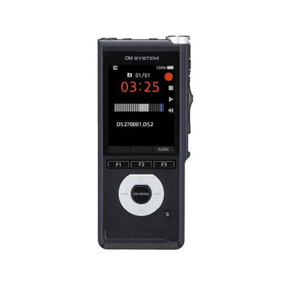 Diktafon, digitális, 2GB memória, OM SYSTEM "DS-2700", fekete