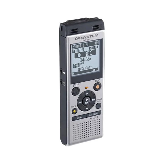 Diktafon, digitális, 4 GB memória,OM SYSTEM "WS-882", ezüst