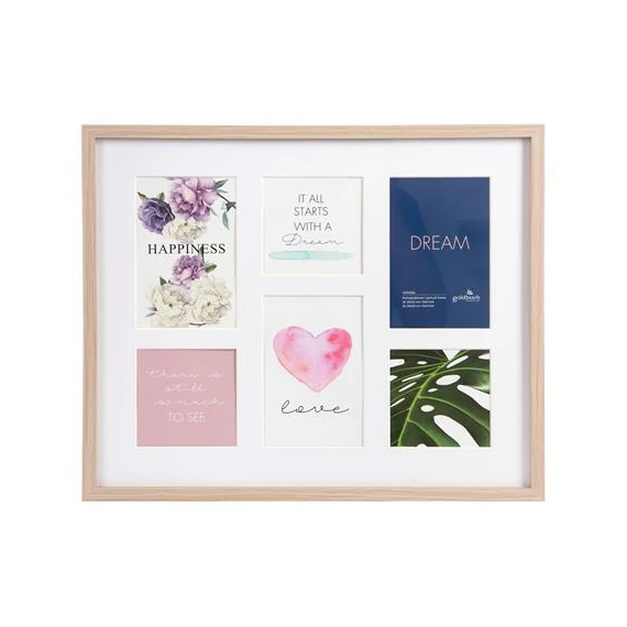 Képkeret, galéria, fa, 3 db 10x10, 3 db 10x15, "Goldbuch Verona", natúr Képkeret, galéria, fa, 3 db 10x10, 3 db 10x15, "Goldbuch Verona", natúr