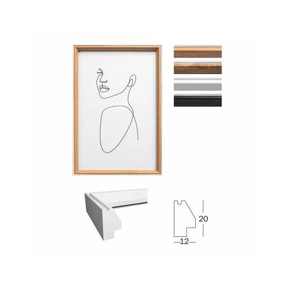 Képkeret, fa, 13x18 cm, "Silhouette", fekete