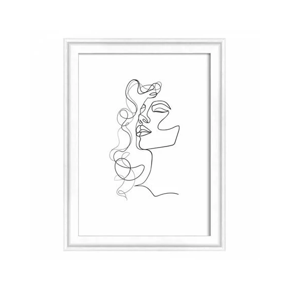 Képkeret, fa, 13x18 cm, "Silhouette", fehér