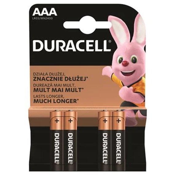Elem, AAA mikro, 4 db, DURACELL "Basic" Elem, AAA mikro, 4 db, DURACELL "Basic"