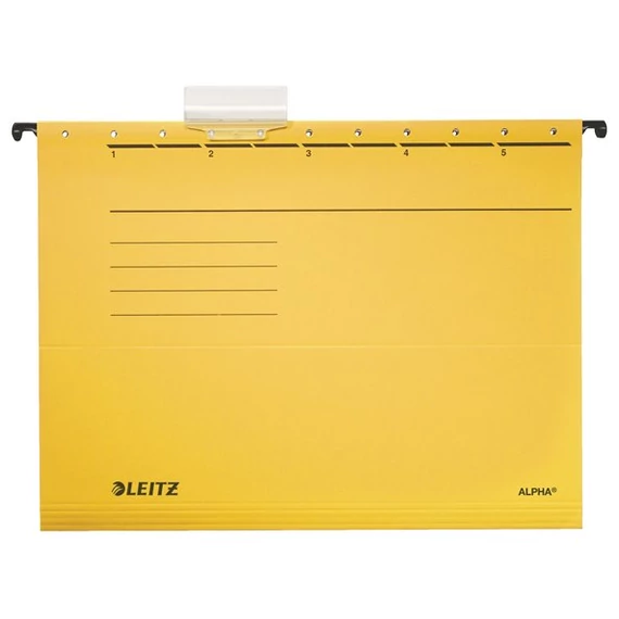 Függőmappa, karton, A4, LEITZ "Alpha Standard", sárga