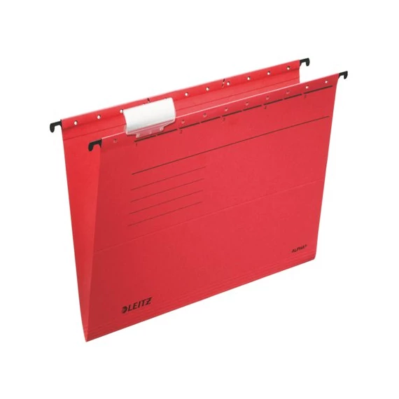 Függőmappa, karton, A4, LEITZ "Alpha Standard", piros