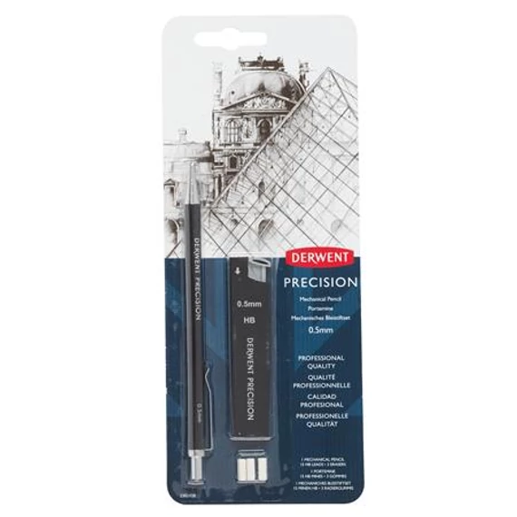 Nyomósirón készlet, 0,5 mm, DERWENT "Precision", HB