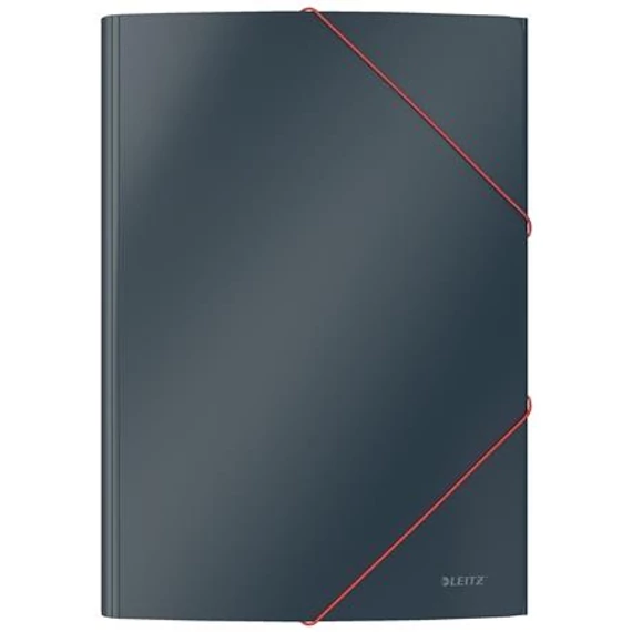 Gumis mappa, 15 mm, karton, A4, LEITZ "Cosy", bársonyszürke
