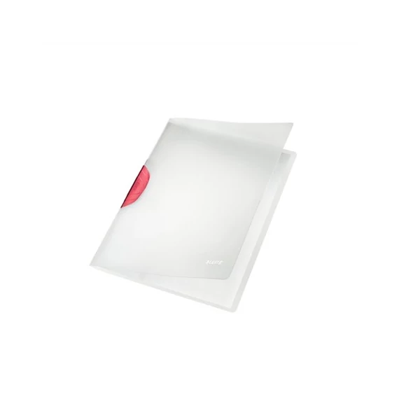 Gyorsfűző, klipes, PP, A4, LEITZ "ColorClip Magic", piros
