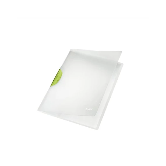Gyorsfűző, klipes, PP, A4, LEITZ "ColorClip Magic", zöld
