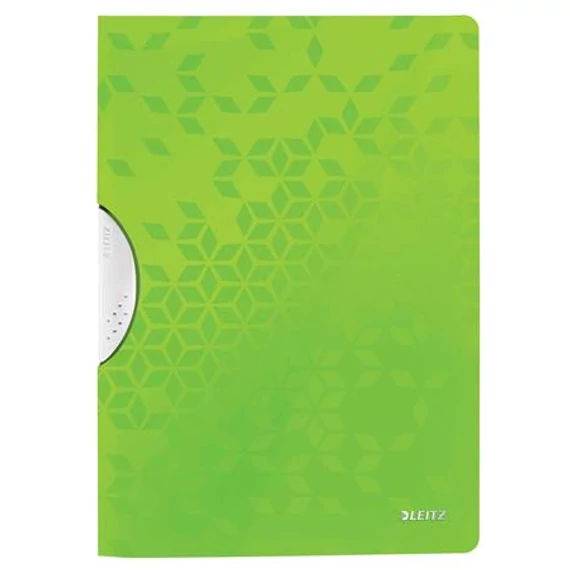 Gyorsfűző, klipes, PP, A4, LEITZ "Wow ColorClip", zöld