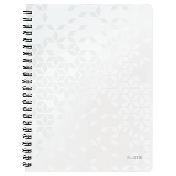 Spirálfüzet, A4, vonalas, 80 lap, LEITZ "Wow", fehér Spirálfüzet, A4, vonalas, 80 lap, LEITZ "Wow", fehér