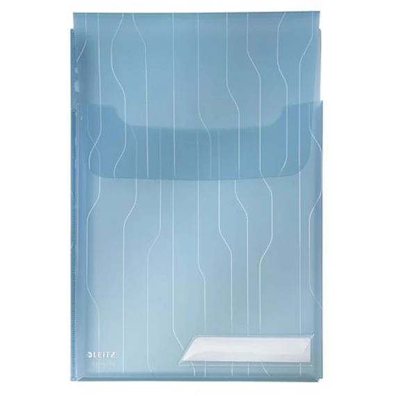 Genotherm, lefűzhető, A4, 200 mikron, füllel, LEITZ "CombiFile Jumbo", kék