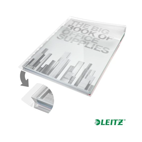 Genotherm, lefűzhető, A4, 180 mikron, víztiszta felület, 20 mm, behajtható fül, LEITZ "Jumbo"