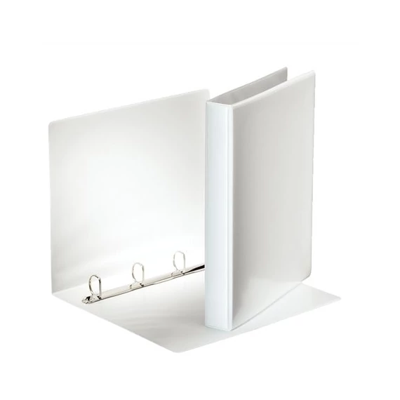 Gyűrűs könyv, panorámás, 4 gyűrű, D alakú, 40 mm, A4, PP, ESSELTE, fehér Gyűrűs könyv, panorámás, 4 gyűrű, D alakú, 40 mm, A4, PP, ESSELTE, fehér