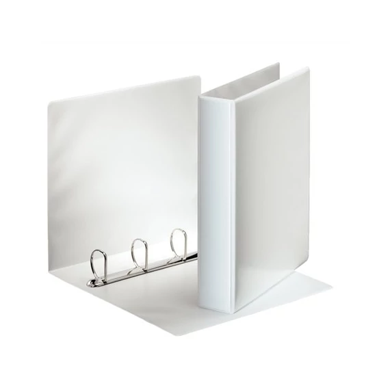 Gyűrűs könyv, panorámás, 4 gyűrű, D alakú, 65 mm, A4, PP, ESSELTE, fehér Gyűrűs könyv, panorámás, 4 gyűrű, D alakú, 65 mm, A4, PP, ESSELTE, fehér