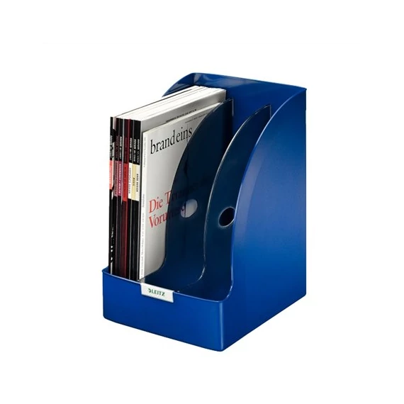 Iratpapucs, műanyag, 205 mm, elválasztókkal, LEITZ "Plus Jumbo", kék