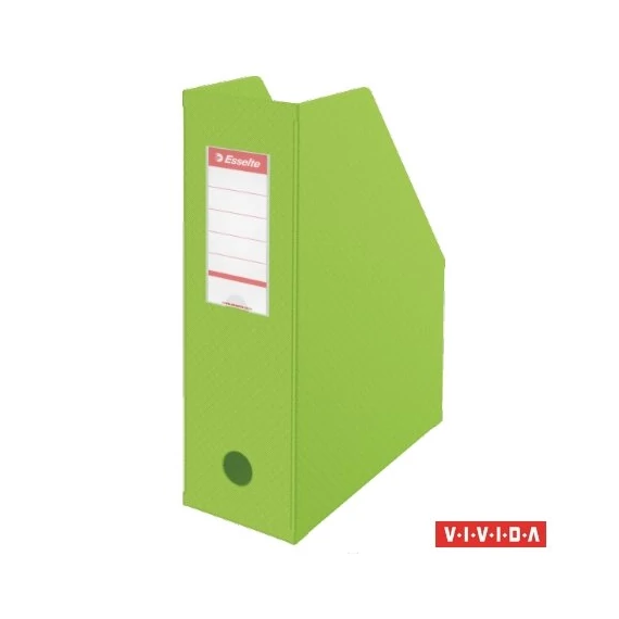 Iratpapucs, PVC/karton, 100 mm, összehajtható, ESSELTE, Vivida zöld