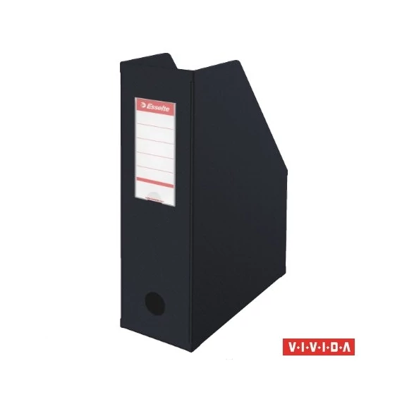 Iratpapucs, PVC/karton, 100 mm, összehajtható, ESSELTE, Vivida fekete Iratpapucs, PVC/karton, 100 mm, összehajtható, ESSELTE, Vivida fekete