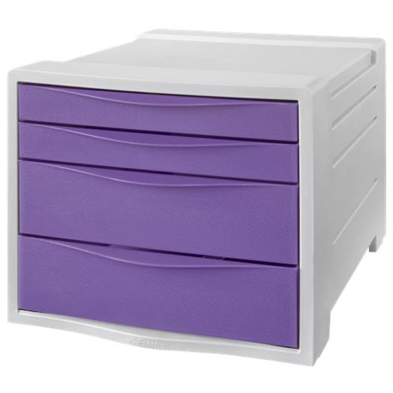Irattároló, műanyag, 4 fiókos, ESSELTE "Colour`Breeze", áttetsző levendula