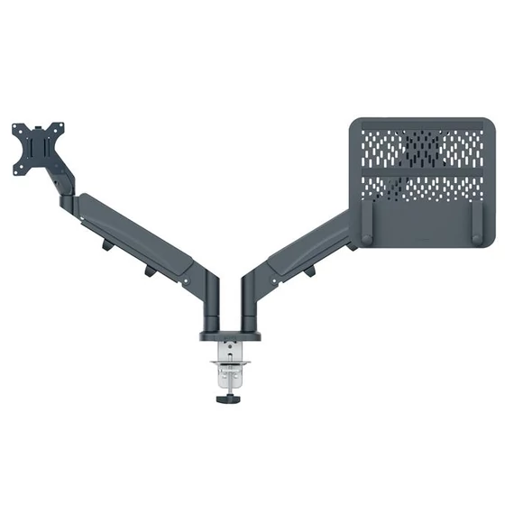 Monitor- és laptoptartó-kar, LEITZ "Ergo Dual", sötétszürke
