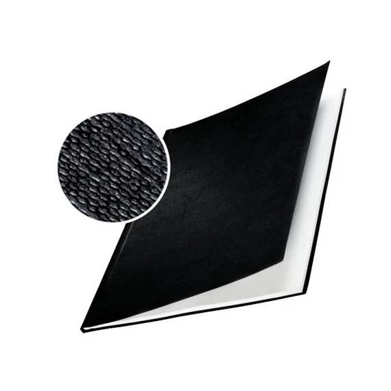 Könyvkötőborító, 10,5 mm, 71-105 lap, A4, LEITZ "ImpressBind", fekete, 10 db/csomag