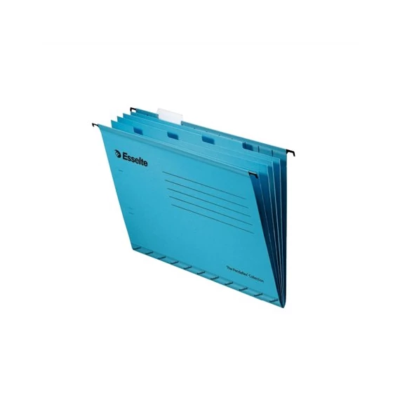 Függőmappa, újrahasznosított karton, A4, elválasztólapokkal, ESSELTE "Classic", kék, 10 db/csomag