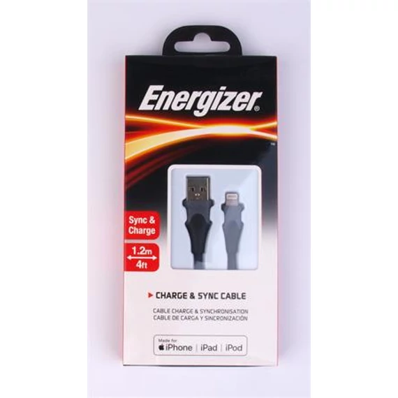 USB kábel, USB-A - Lightning (Apple), 1,2m, ENERGIZER, fekete USB kábel, USB-A - Lightning (Apple), 1,2m, ENERGIZER, fekete