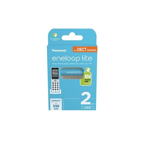Tölthető elem, AAA mikro, 2x550 mAh Ni-MH, PANASONIC "Eneloop Lite"