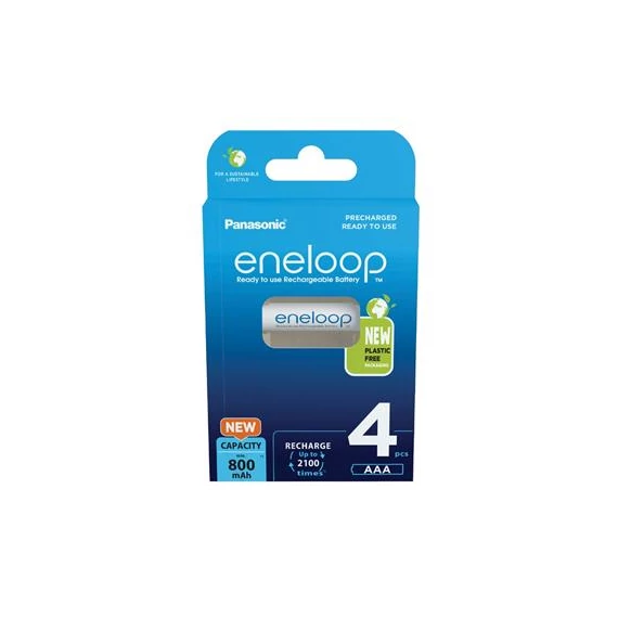 Tölthető elem, AAA mikro, 4x800 mAh Ni-MH, PANASONIC "Eneloop"