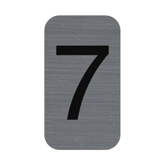 Információs tábla, öntapadó, 2,5x4,4 cm, alumíniumhatású, EXACOMPTA, 7-es