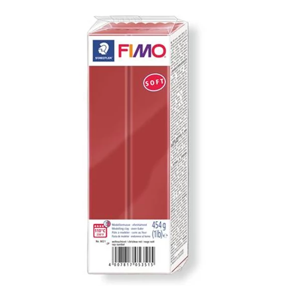 Gyurma, 454 g, égethető, FIMO "Soft", karácsonypiros